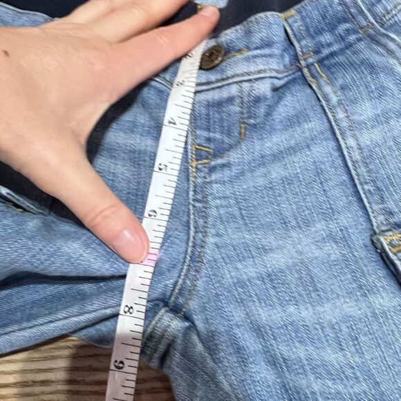 Old Navy Maternity Skinny Flare Low Rise Med Wash Blue Denim Jeans Size 1 XS 90s - Picture 10 of 10